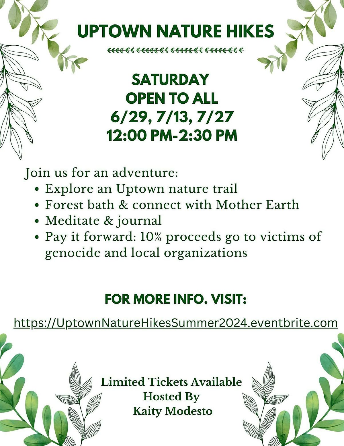 Uptown Nature Hikes - Summer Series