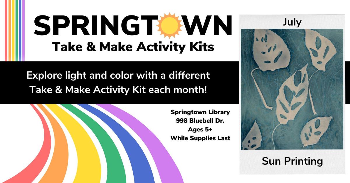 July Take & Make Sun Printing Kit at Springtown