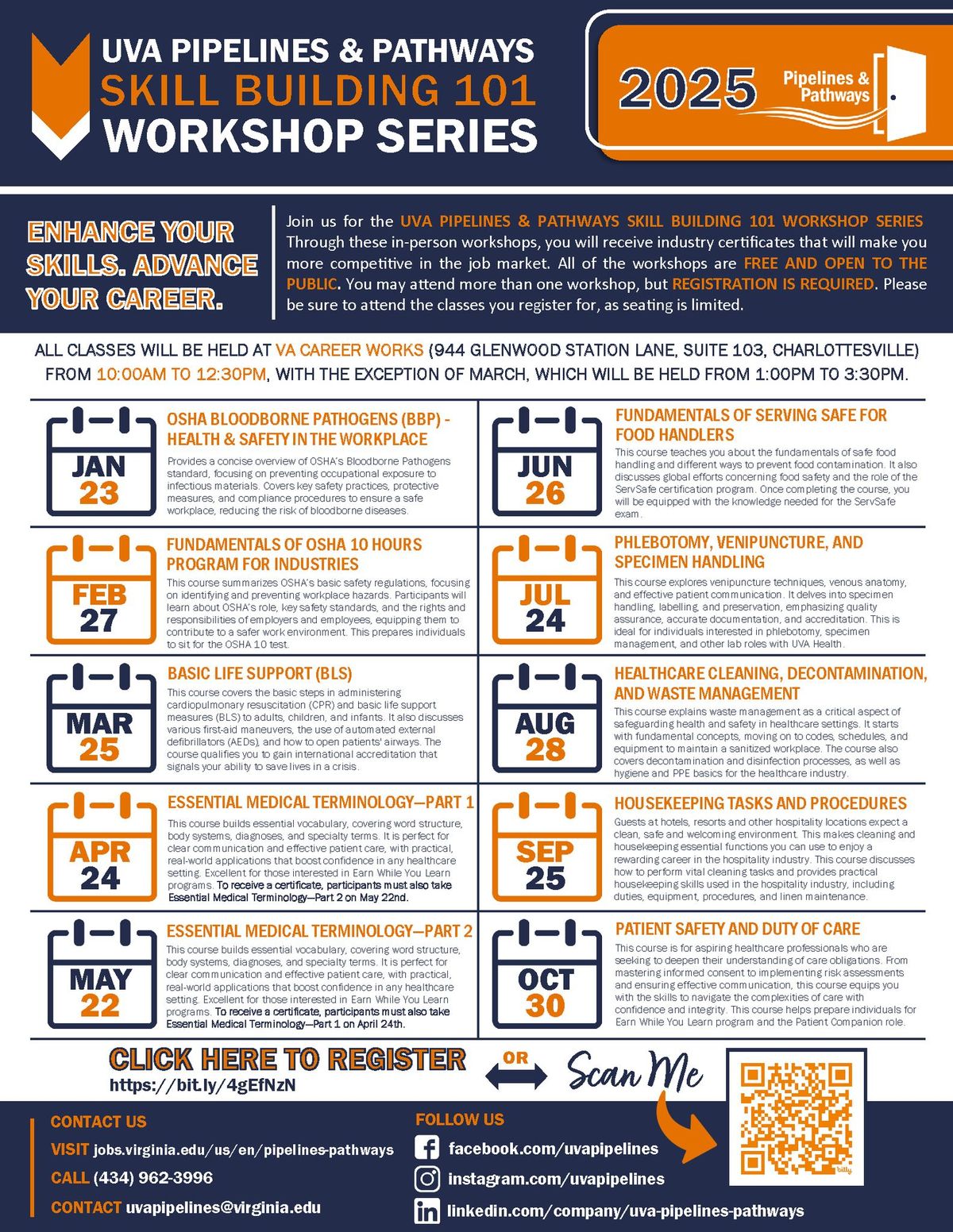 UVA Pipelines & Pathways Skill Building 101 Workshop - OSHA BLOODBORNE PATHOGENS (BBP)