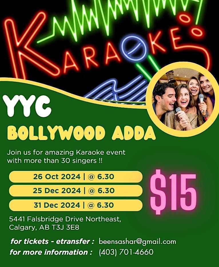 YYC Bollywood Adda karaoke Nite