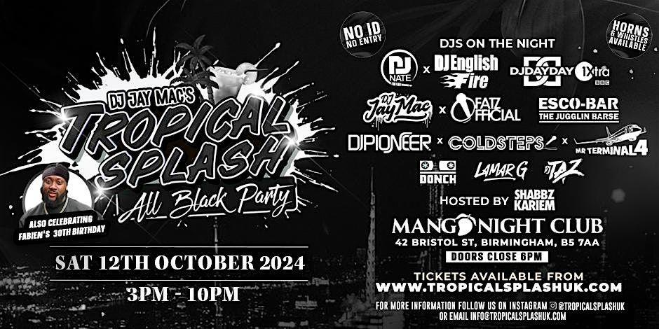 Tropical Splash All Black Party