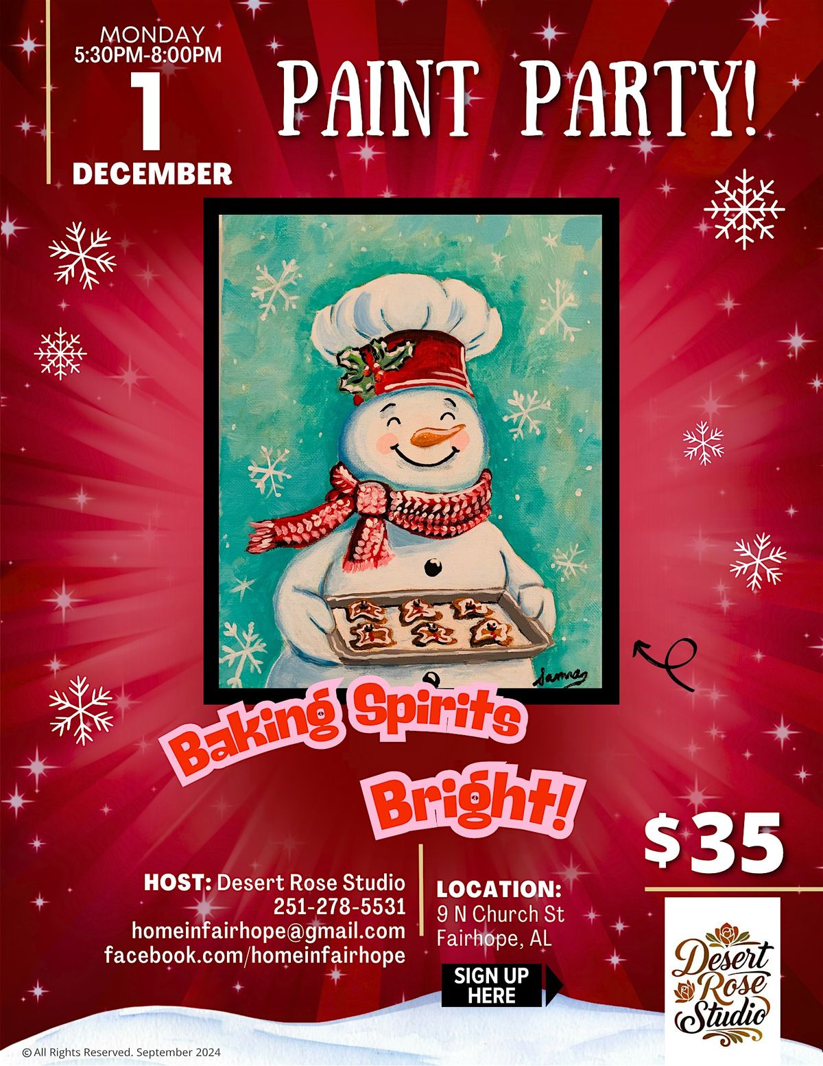 Baking Spirits Bright Paint and Sip Party!