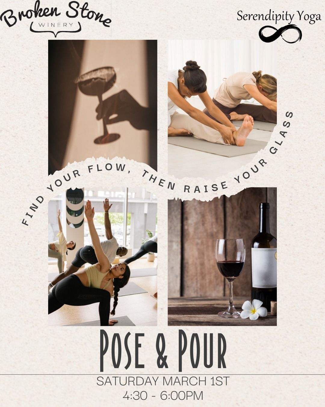 Pour & Pose with Broken Stone Winery X Serendipity Yoga