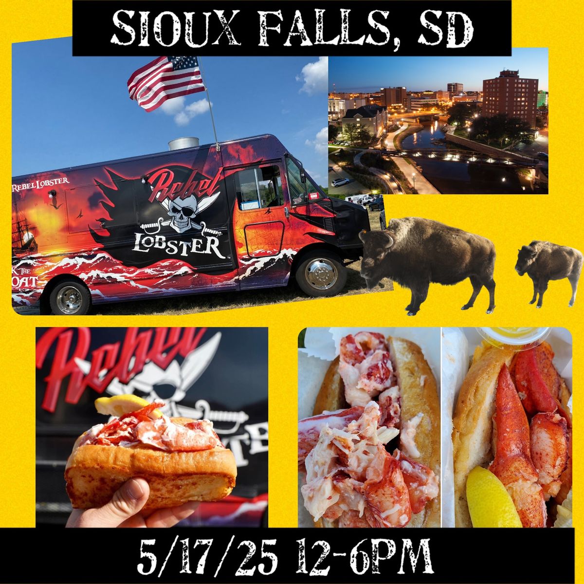 \ud83e\udd9eREBEL LOBSTER in SIOUX FALLS! \ud83e\uddac Get Ready, SoDak! New England Style LOBSTER ROLLS & MORE! 