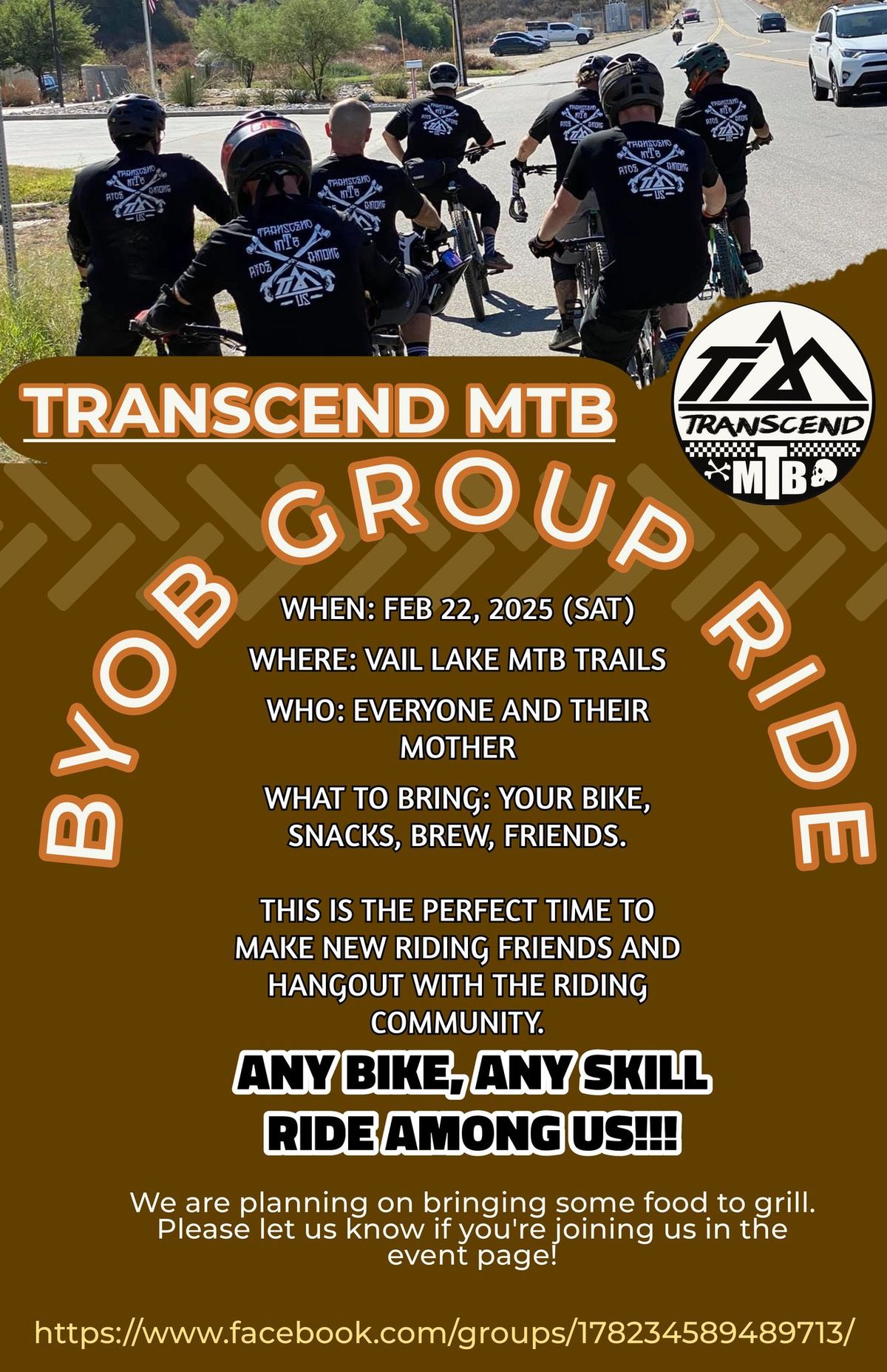 TRANSCEND MTB Presents: BYOB GROUP RIDE. VAIL LAKE MTB TRAILS TEMECULA