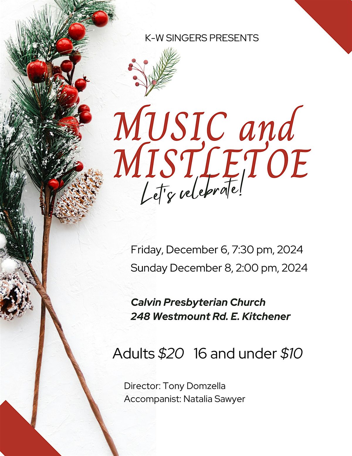 K-W Singers presents: Music and Mistletoe