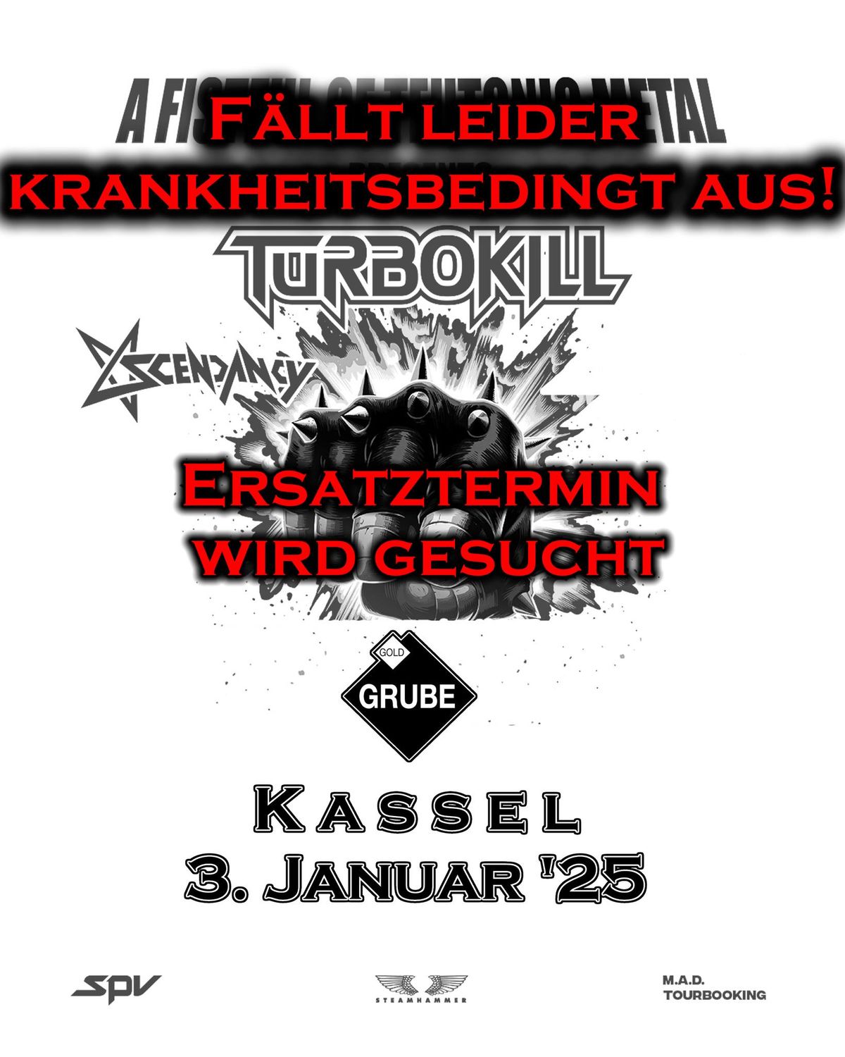 (VERSCHOBEN!!!) TURBOKILL + ASCENDANCY @ Goldgrube Kassel