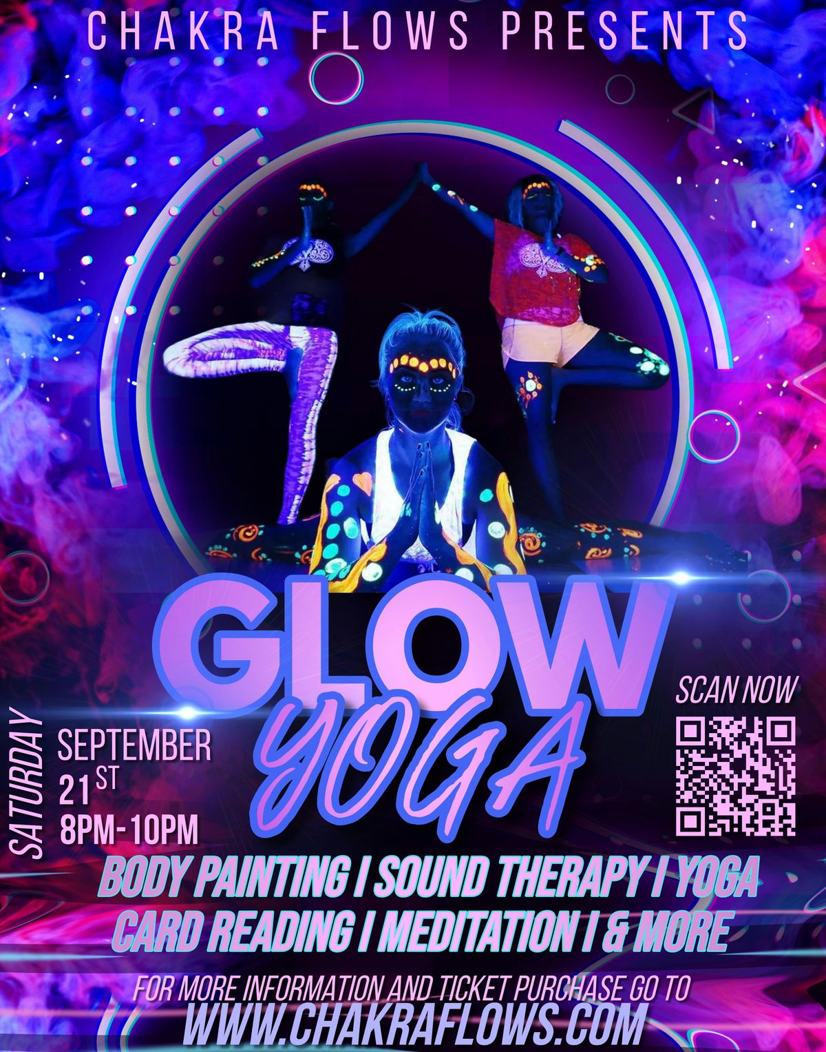 Glow Yoga w\/ Sound Therapy, Meditation, Card Reading & More