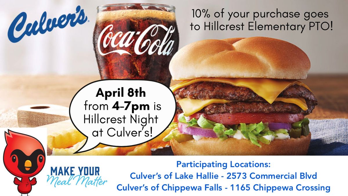 Culver's Night for Hillcrest Elementary