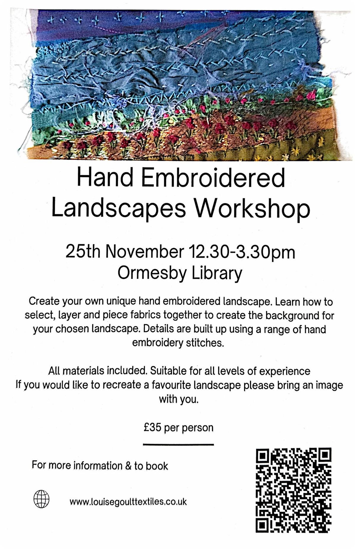 Hand Embroidered Landscapes Workshop