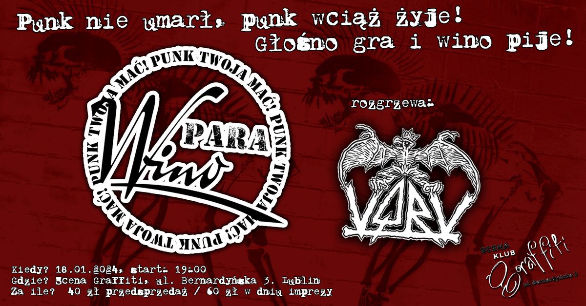 PARA WINO + VqrV - koncert w Klub Graffiti \/ Scena Graffiti (Lublin)