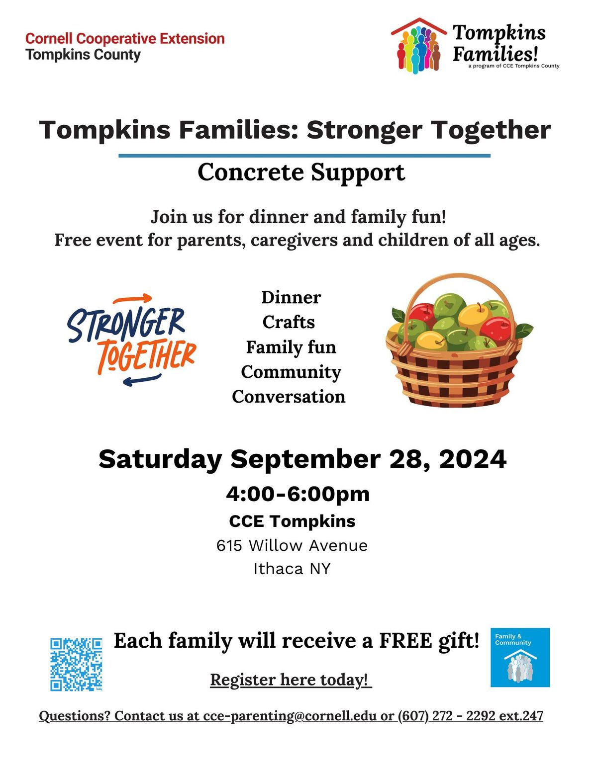 Tompkins Families: Stronger Together - Concrete Support