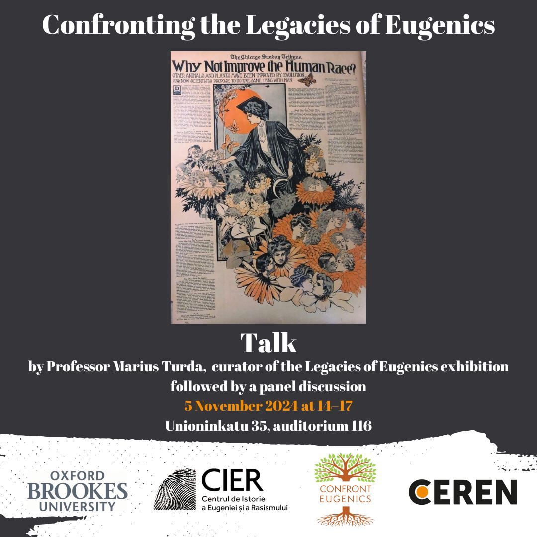 Confronting the Legacies of Eugenics (talk + panel) by Professor Marius Turda