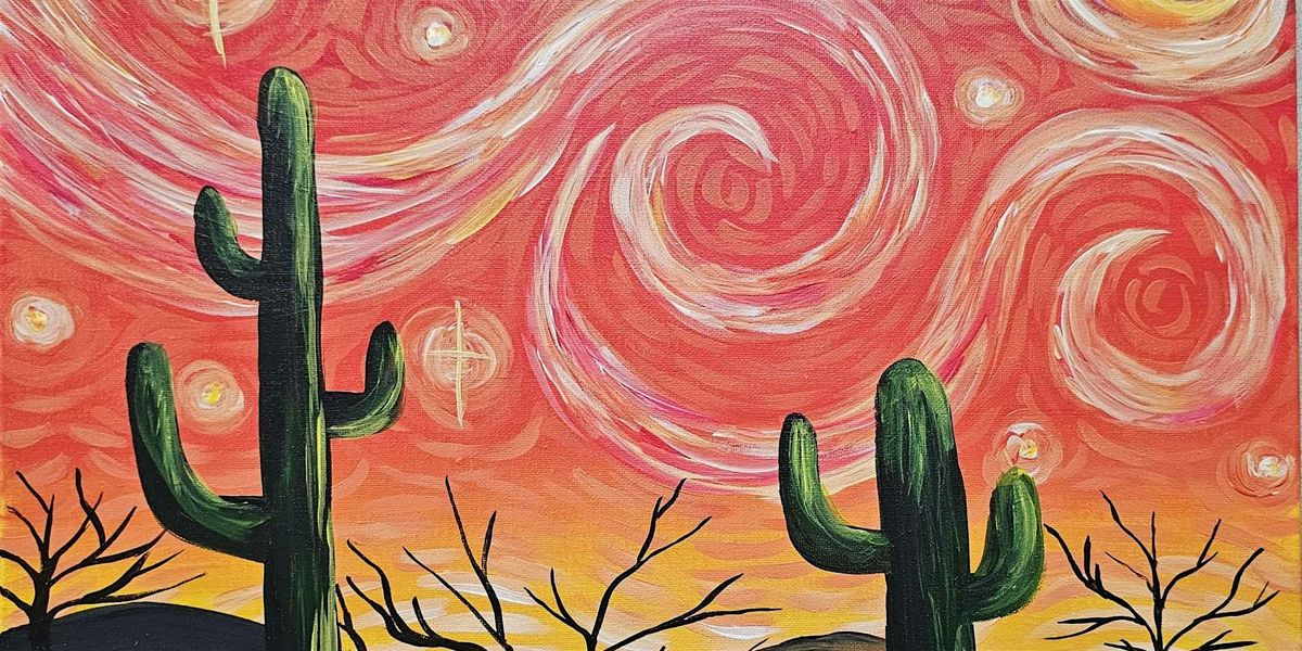 Starry Night Saguaros - Paint and Sip by Classpop!\u2122