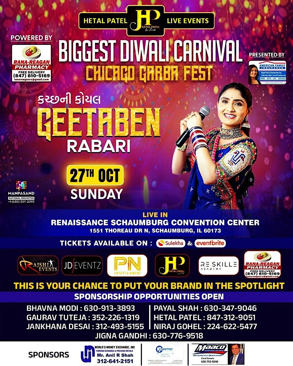 Geetaben Rabari Live in Chicago for Diwali Carnival & Garba Fest