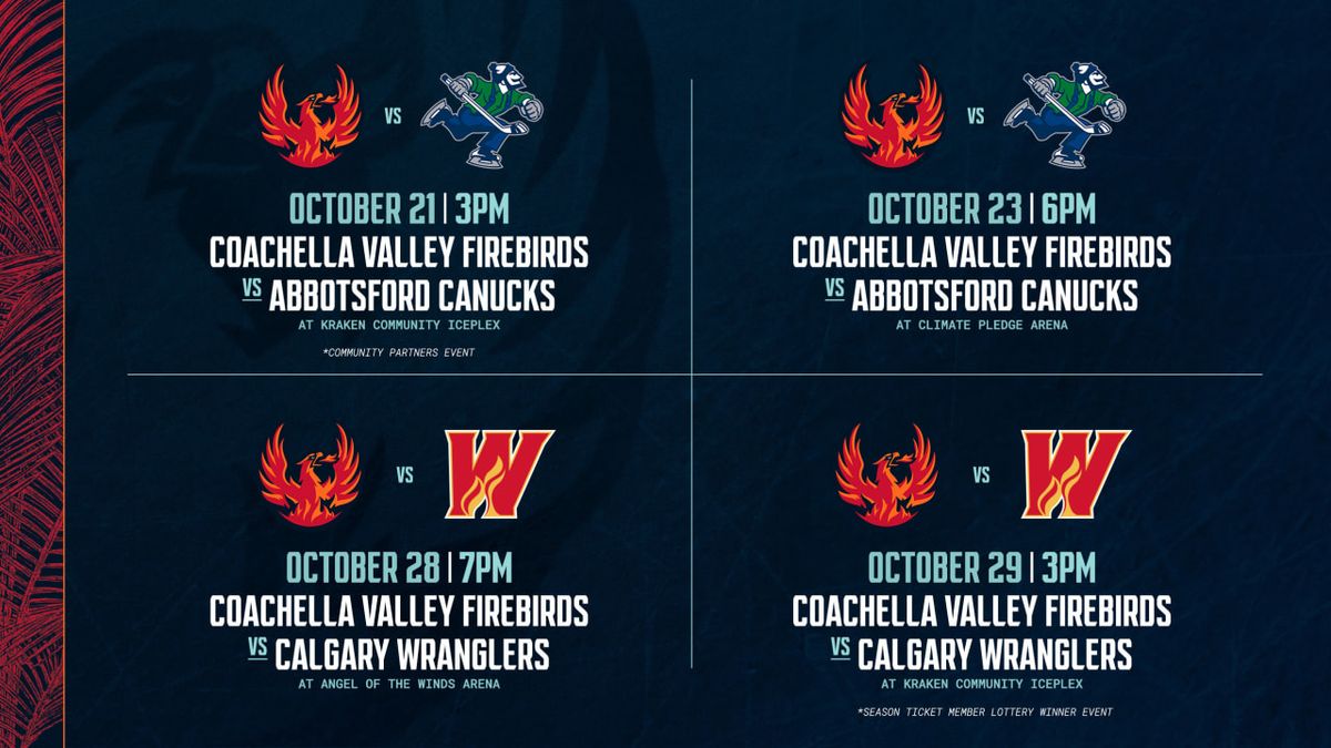 Coachella Valley Firebirds at Calgary Wranglers