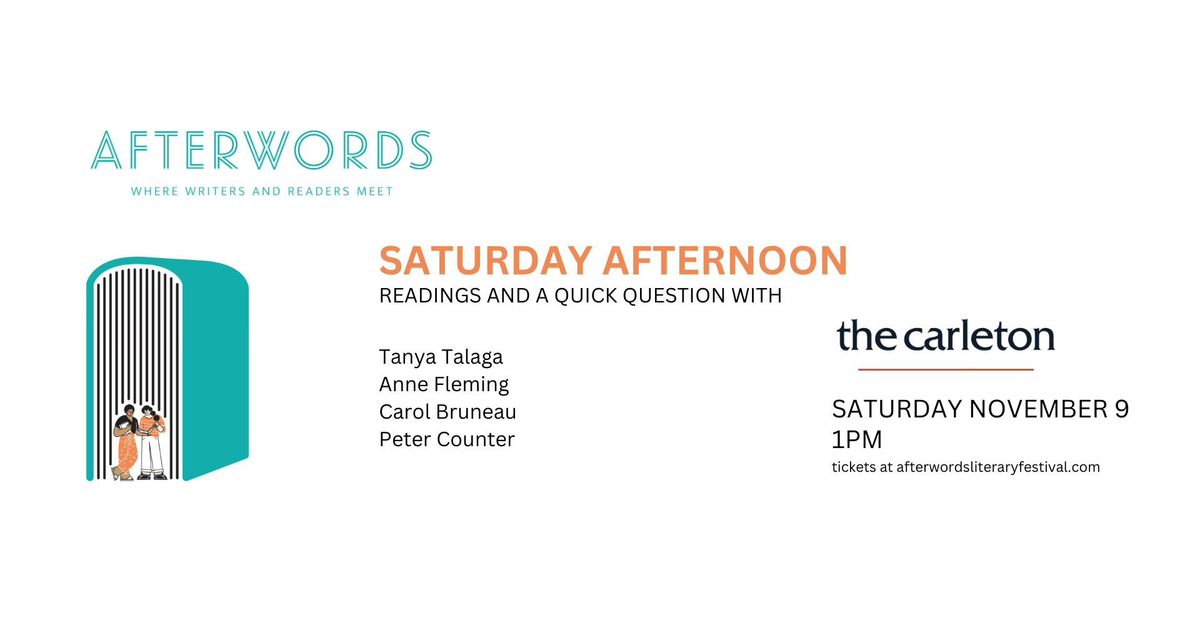 AfterWords Literary Festival presents Saturday Readings at The Carleton