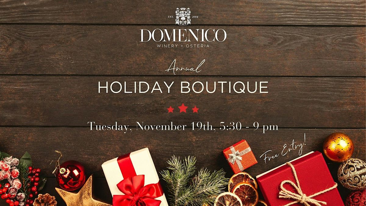 Domenico Winery's Annual Holiday Boutique + Craft Fair