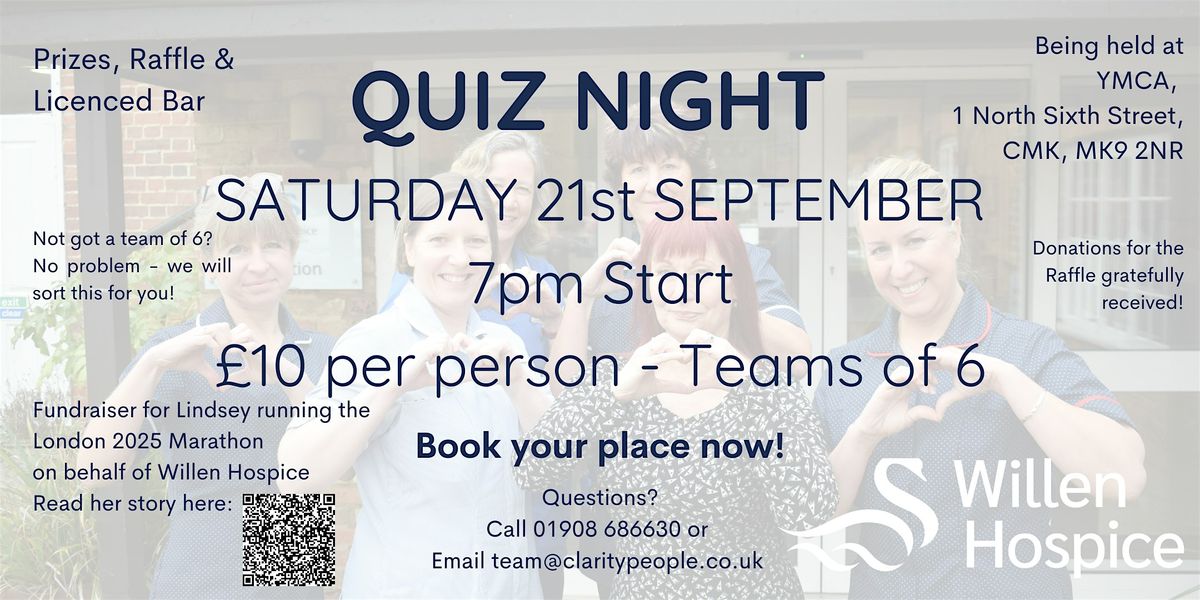 Quiz Night Fundraiser for Willen Hospice