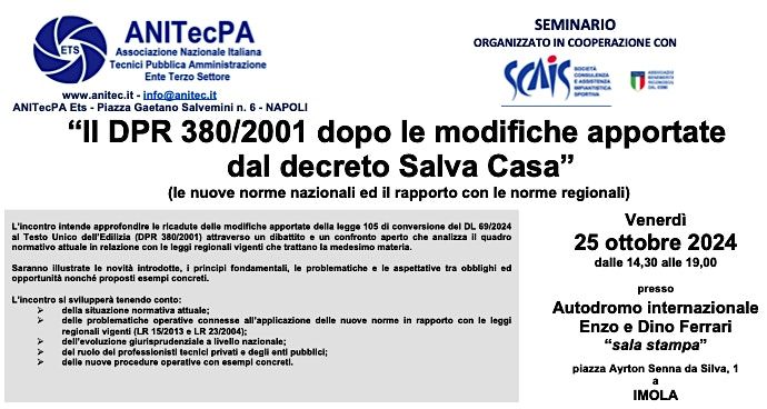 Il DPR 380\/2001 dopo le modifiche apportate  dal decreto Salva Casa