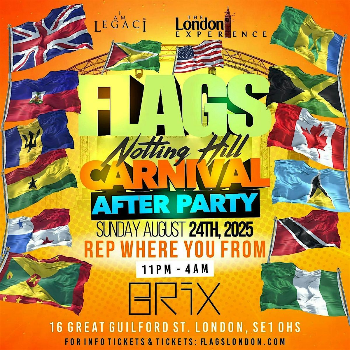 FLAGS  Notting Hill Carnival After Party 2025