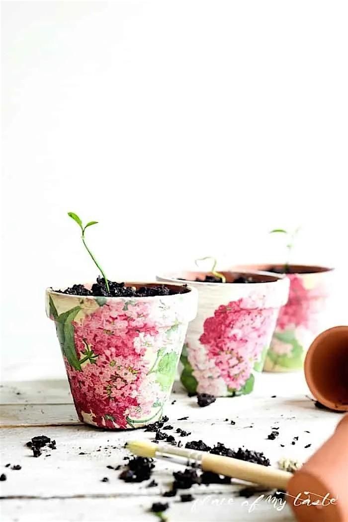 Take and Make Craft: Decoupage Flower Pots