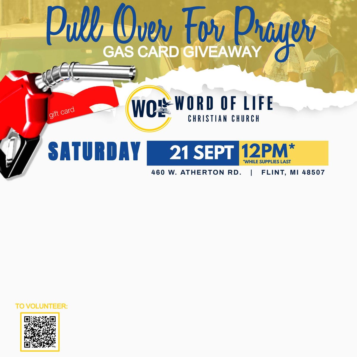 FREE Gas Card Giveaway + Pull Over For Prayer  