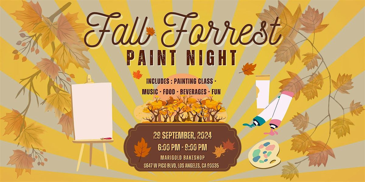 Paint & Sip Los Angeles: Fall Forests Paint Nite at Marigold Bakeshop