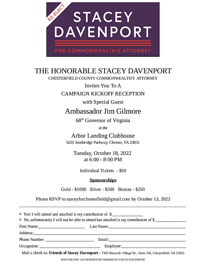 Hon. Stacey Davenport Kicks Off 2023 Campaign