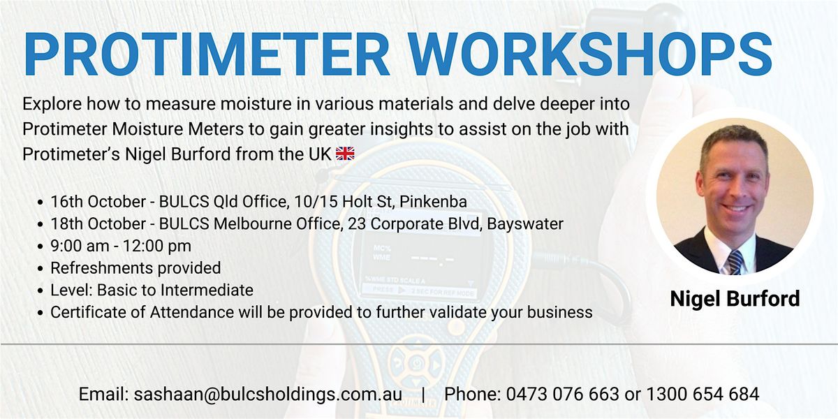 PROTIMETER HANDS ON TRAINING (Vic) - Nigel Burford (Protimeter UK)