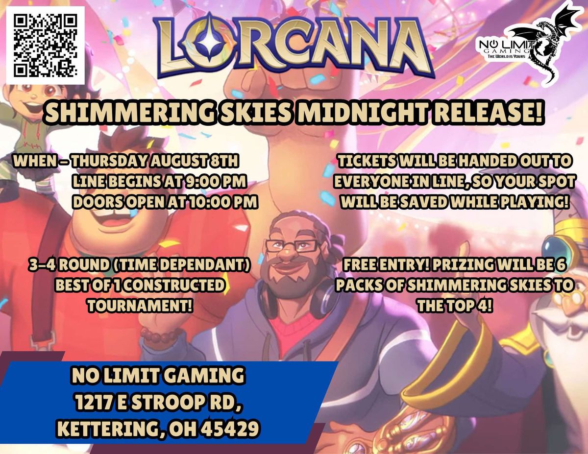 Lorcana Shimmering Skies Midnight Release at No Limit Gaming!