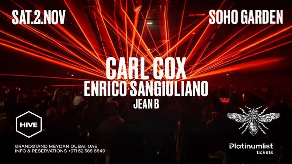 Experience the ultimate techno showdown at HIVE with Carl Cox and Enrico Sangiuliano!