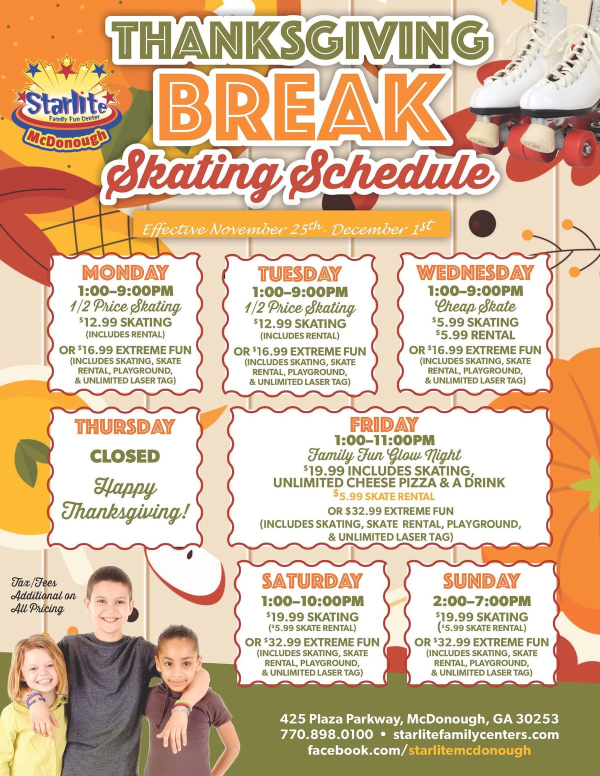 Thanksgiving Break Fun at Starlite of McDonough