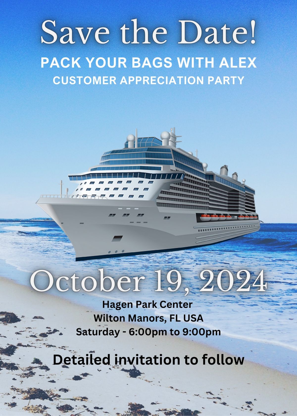 Pack Your Bags with Alex "Customer Appreciation Event"