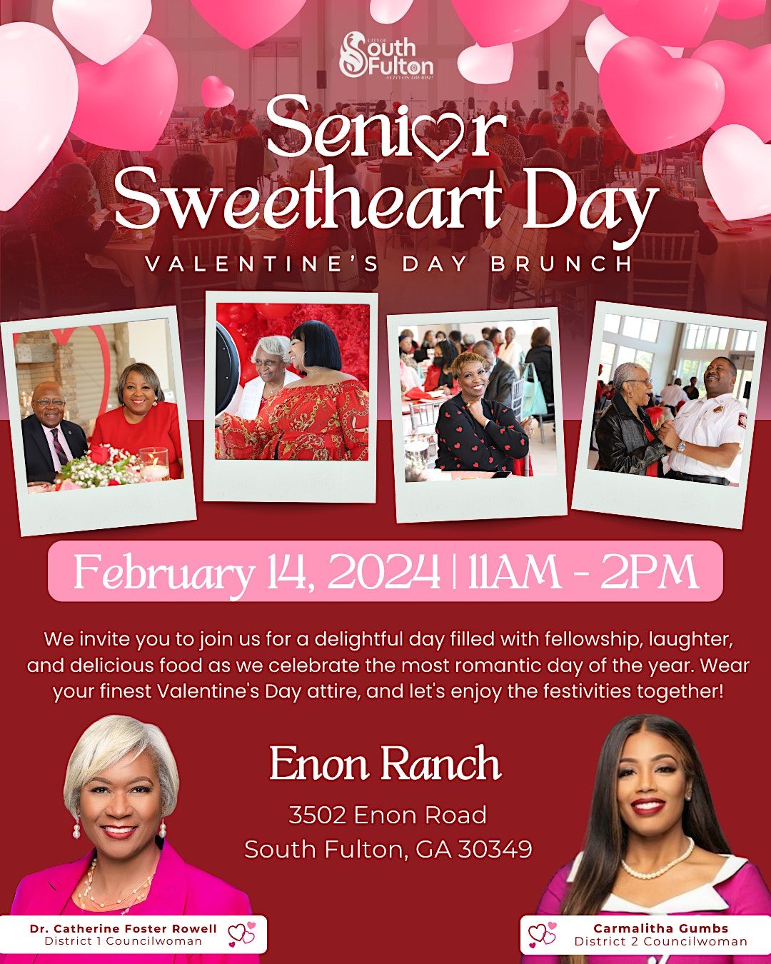 CITY OF SOUTH FULTON - SENIOR VALENTINE SWEETHEART DAY PARTY