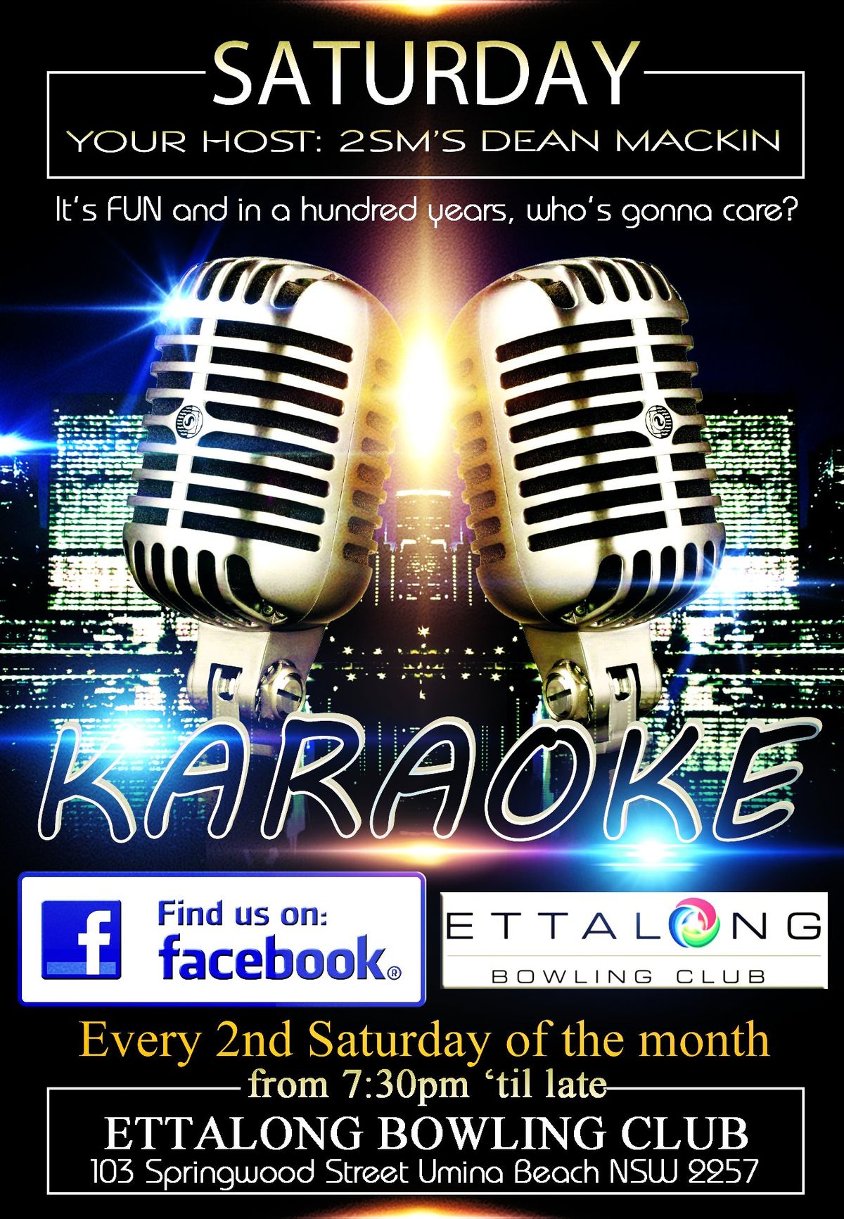 Saturday Night Karaoke at the Ettalong Bowling Club Central Coast every second Saturday of the month