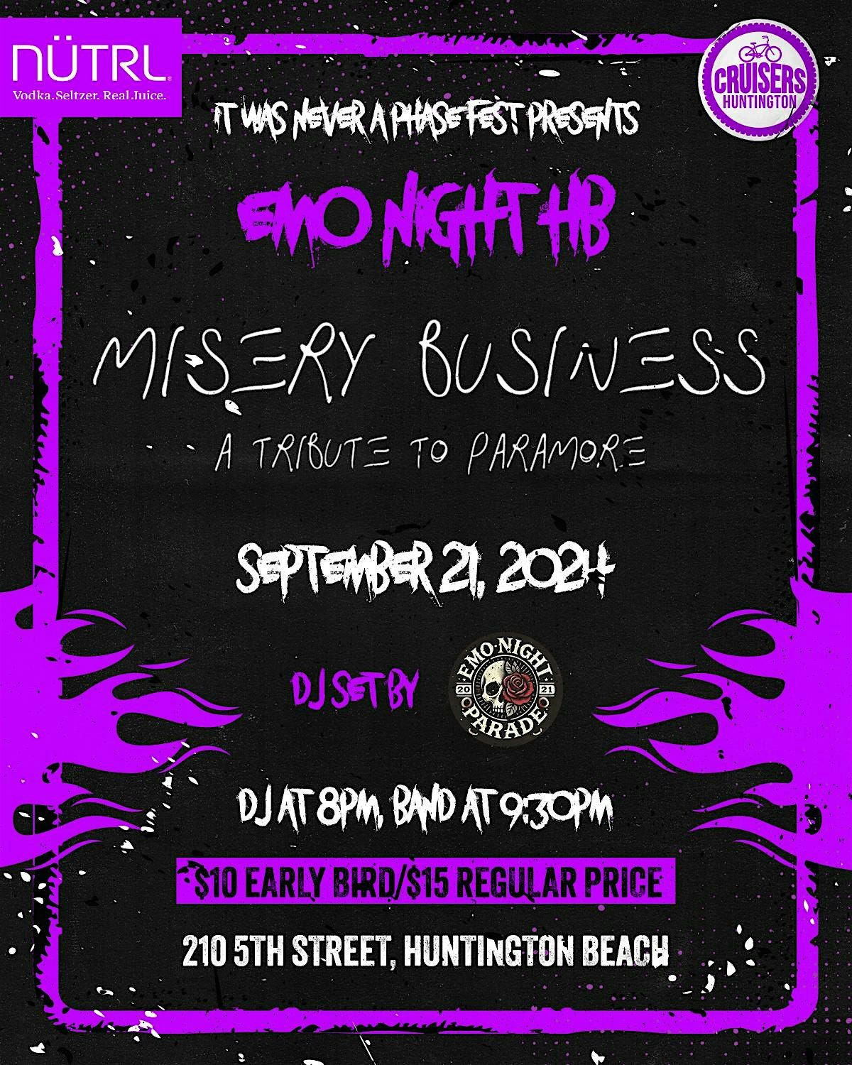 Emo Night HB w\/ Paramore Tribute Band Misery Business