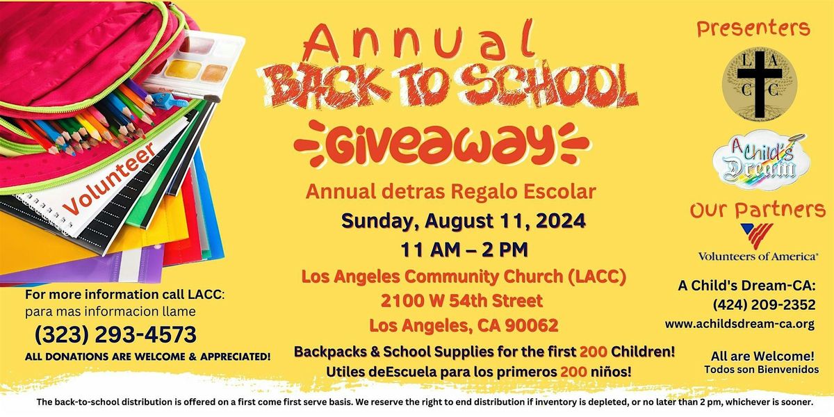 2024 BACK TO SCHOOL GIVEAWAY