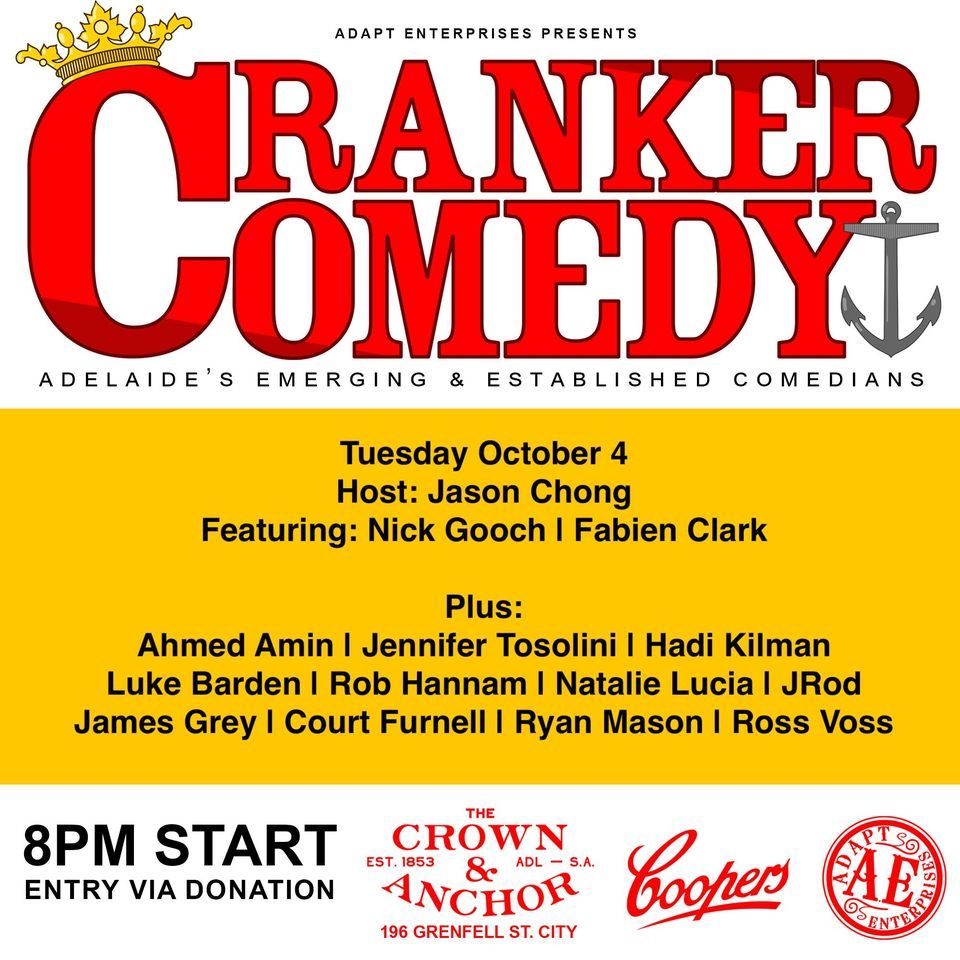 Cranker Comedy Tues Oct 4