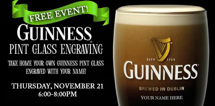 Guinness Pint Glass Engraving