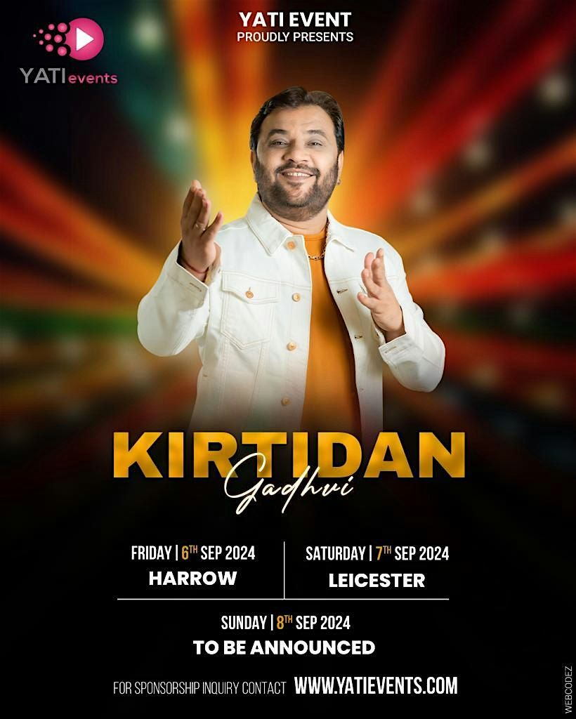 Kirtidan Gadhvi Pre-Navratri  in UK part of The Great Garba Mahotsav 2024