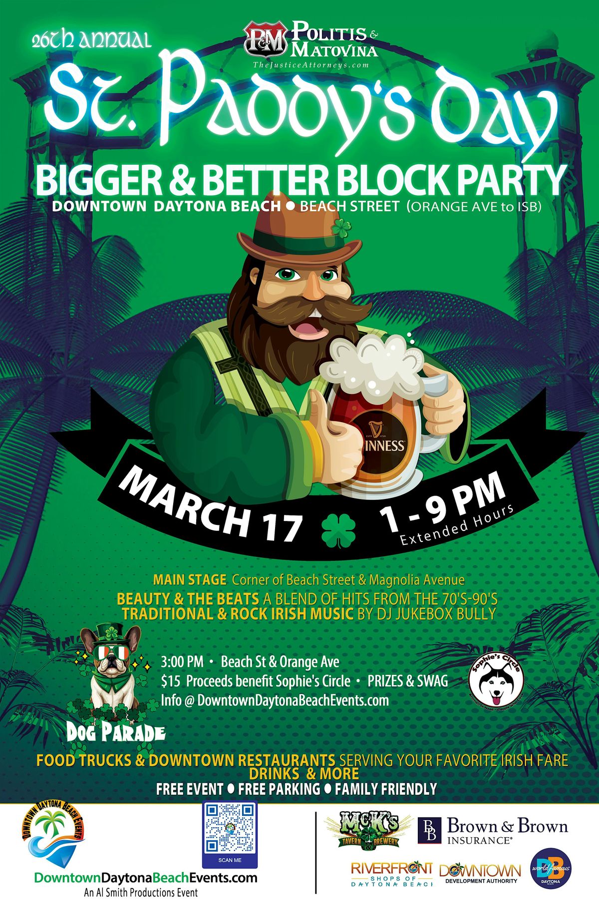 St. Paddys Day Block Party in Downtown Daytona Beach 2024, Downtown