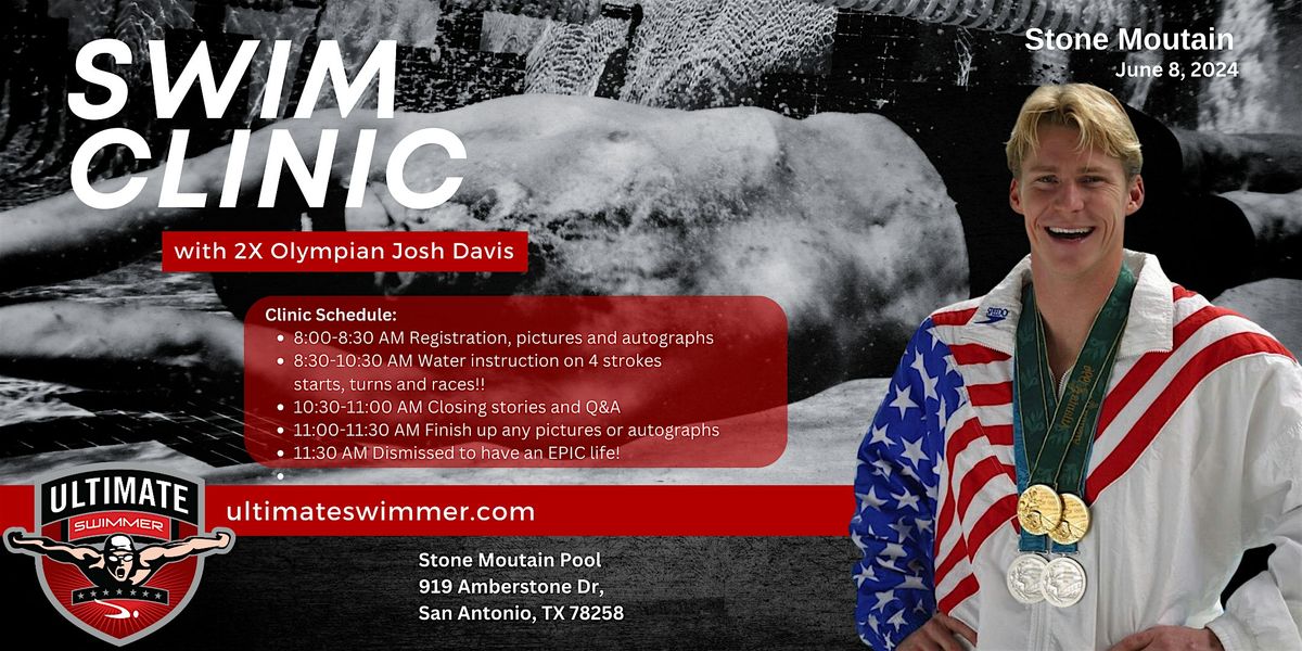 Stone Mountain Olympian Swim Camp, Sat Jun 8, 8-11am, Ages 7-17, Only $50!
