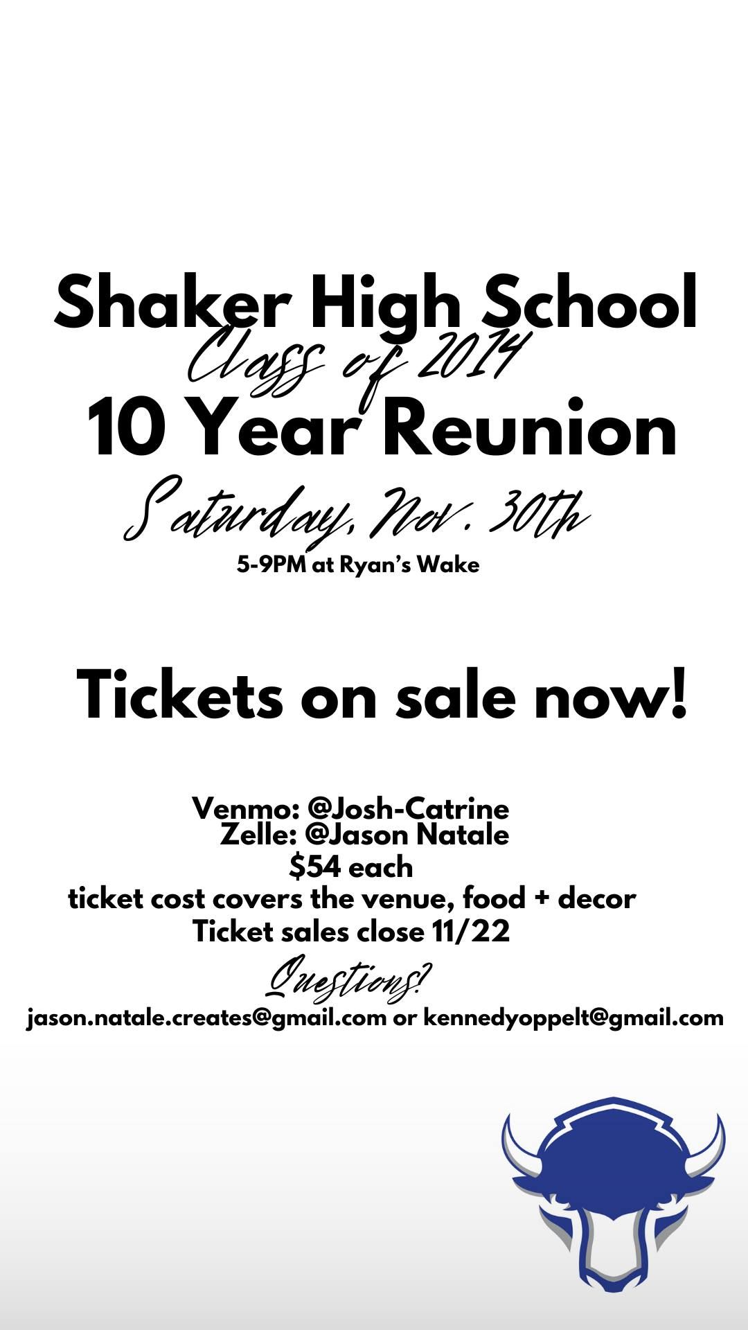 Shaker High School Class of 2014 10 Year Reunion