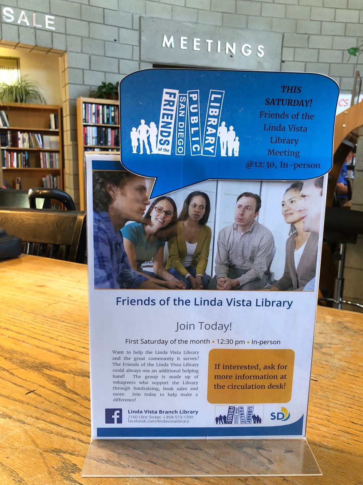 Friends of the Linda Vista Library Monthly Meeting