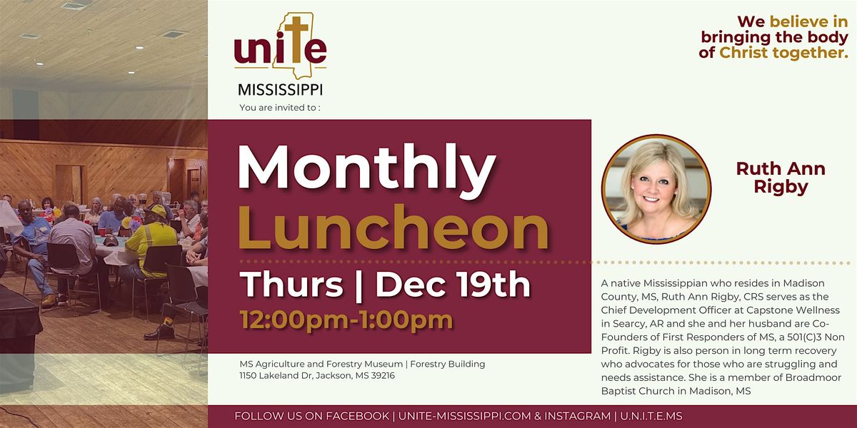 Unite Mississippi Monthly Inspiring and Equipping Lunch - December 2024