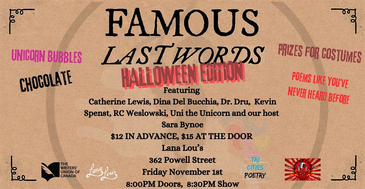 Famous Last Words Halloween