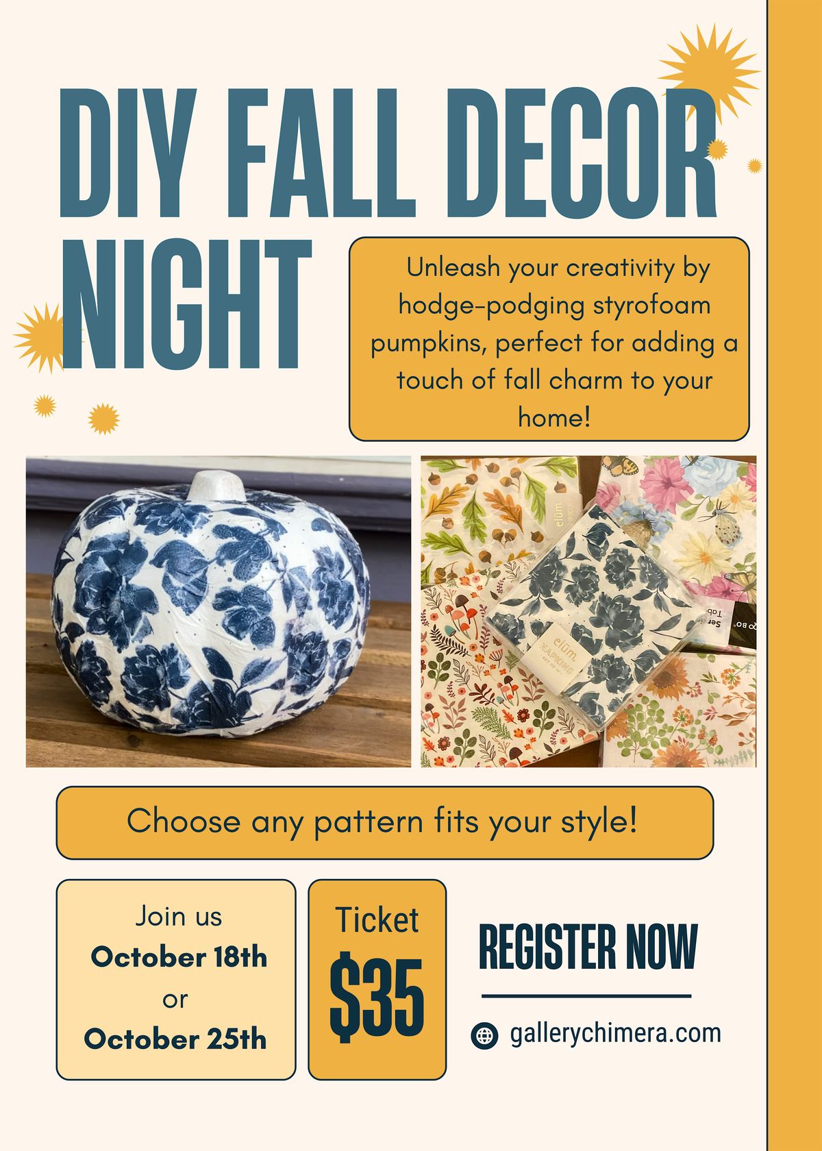 DIY Fall Decor Night - October 18th