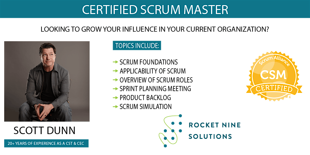 Scott Dunn|Houston-In Person!|Certified ScrumMaster |CSM|Oct 26th - 27th