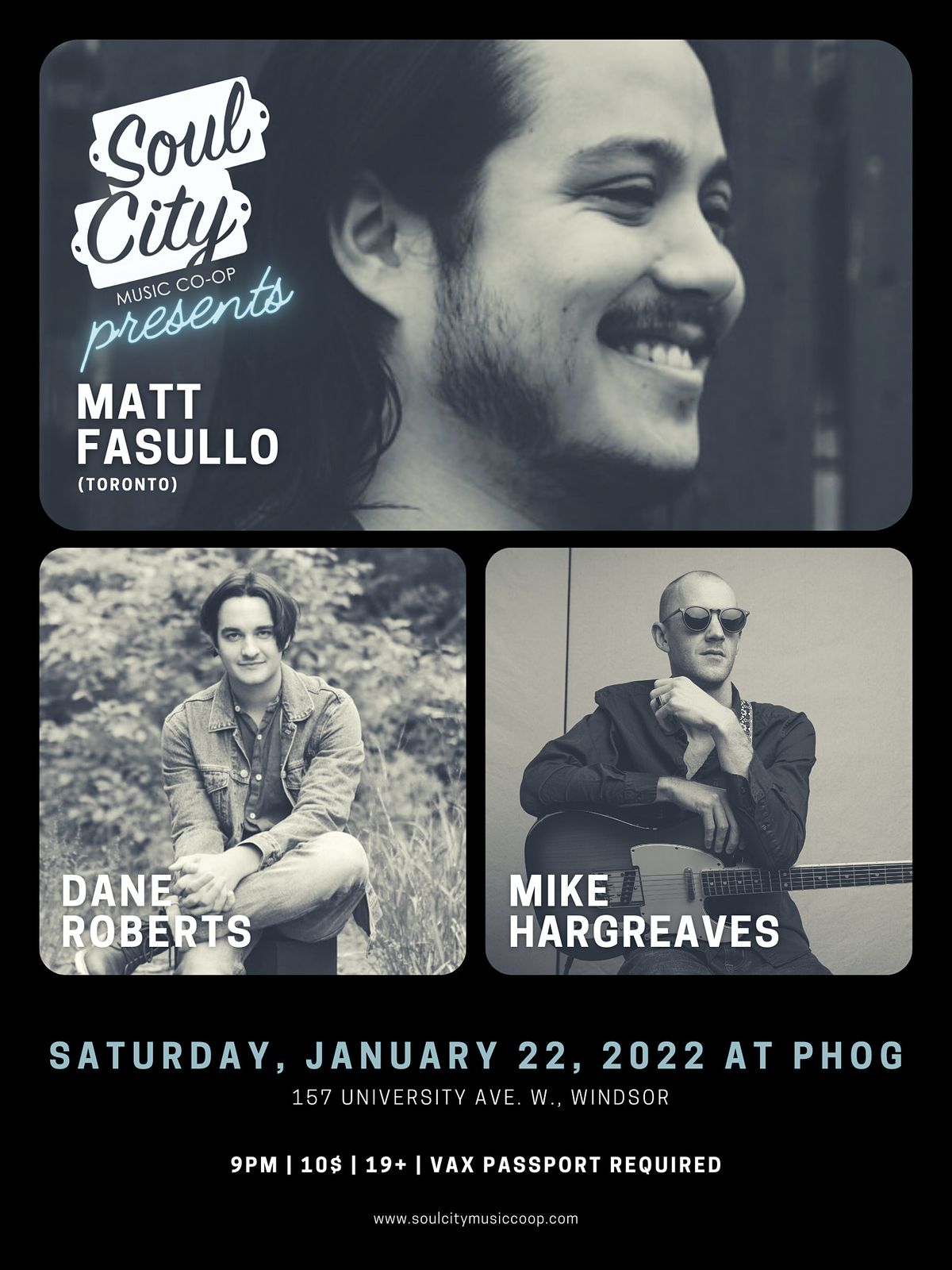 SCMC Presents: Dane Roberts, Matt Fasullo (Toronto), Mike Hargreaves